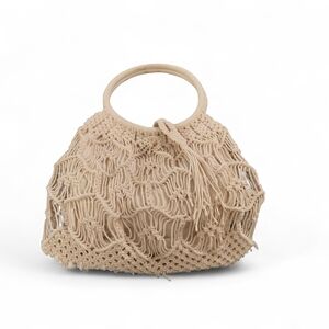 Elegant Cream Macrame Handbag